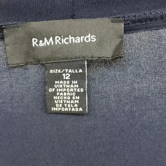 R&M Richards Womens 12 Navy Blue Sparkle Cardigan dr ss Set NWT m27 - Picture 5 of 9